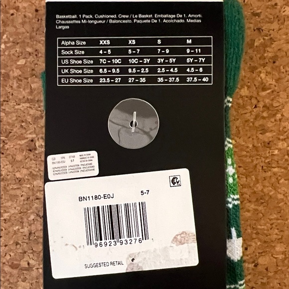 Youth Nike Elite Green Christmas Crew Socks Santa 10C-3Y - Picture 6 of 6